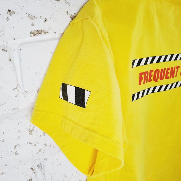 VTG Yellow "Official Dog Walker" Graphic T Shirt Unique Vintage Cotton Tee Sz M - Picture 5 of 9